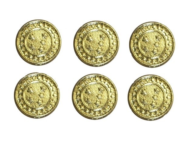 Botão de metal dourado pequeno para farda militar  /COD:13332